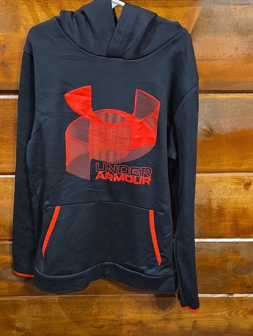 Under Armour Black Hoodie with Red Graphic